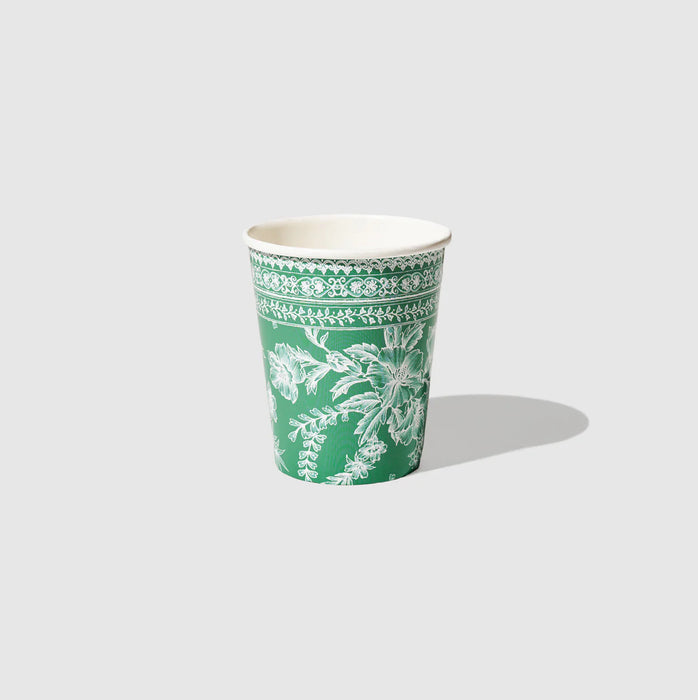 Emerald Toile Paper Cups