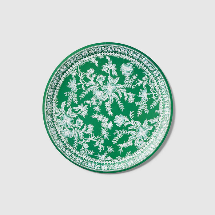 Emerald Toile Dinner Paper Plates