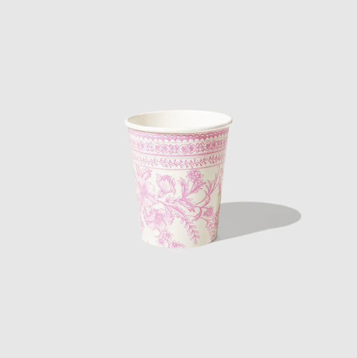 Pink Toile Paper Cups