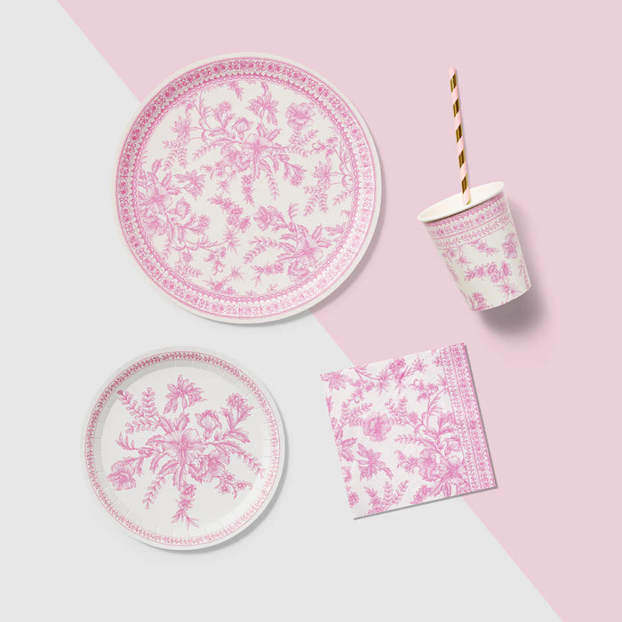 Pink Toile Paper Cups