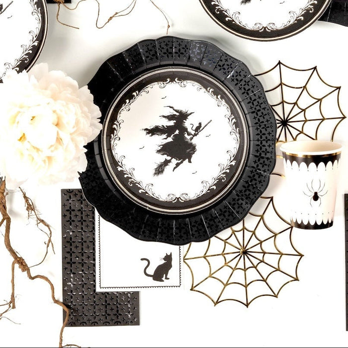Elegant Halloween Witch Dessert Plates