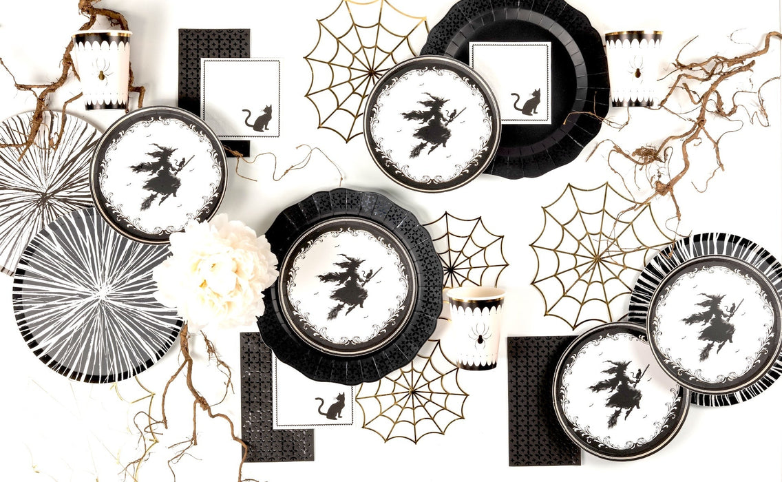 Elegant Halloween Witch Dessert Plates