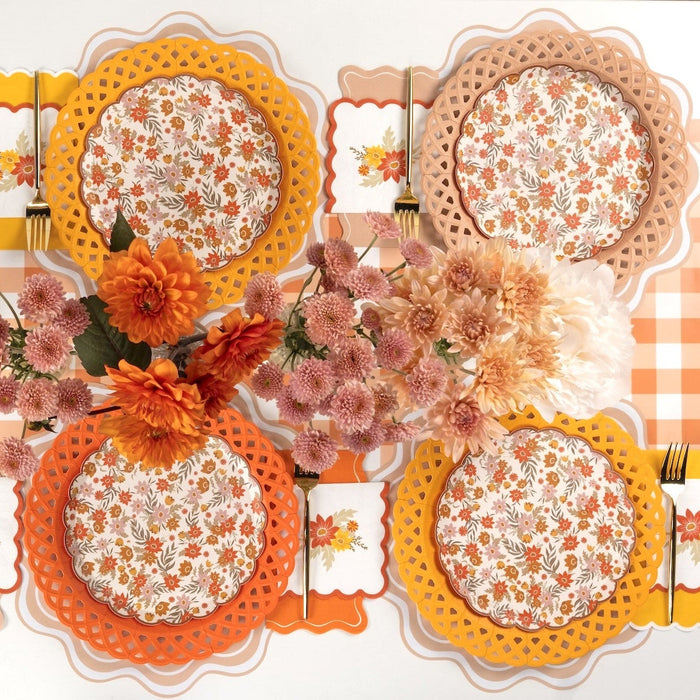 Light Brown Basketweave Dinner Plates
