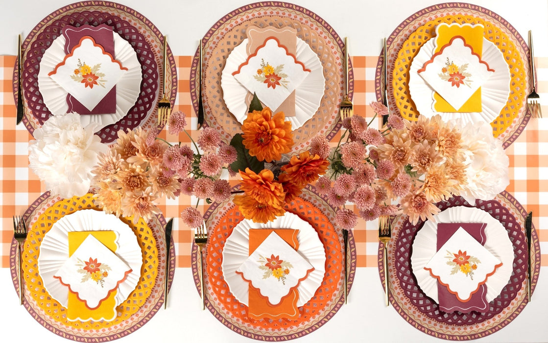 Orange Scallop Guest Towels