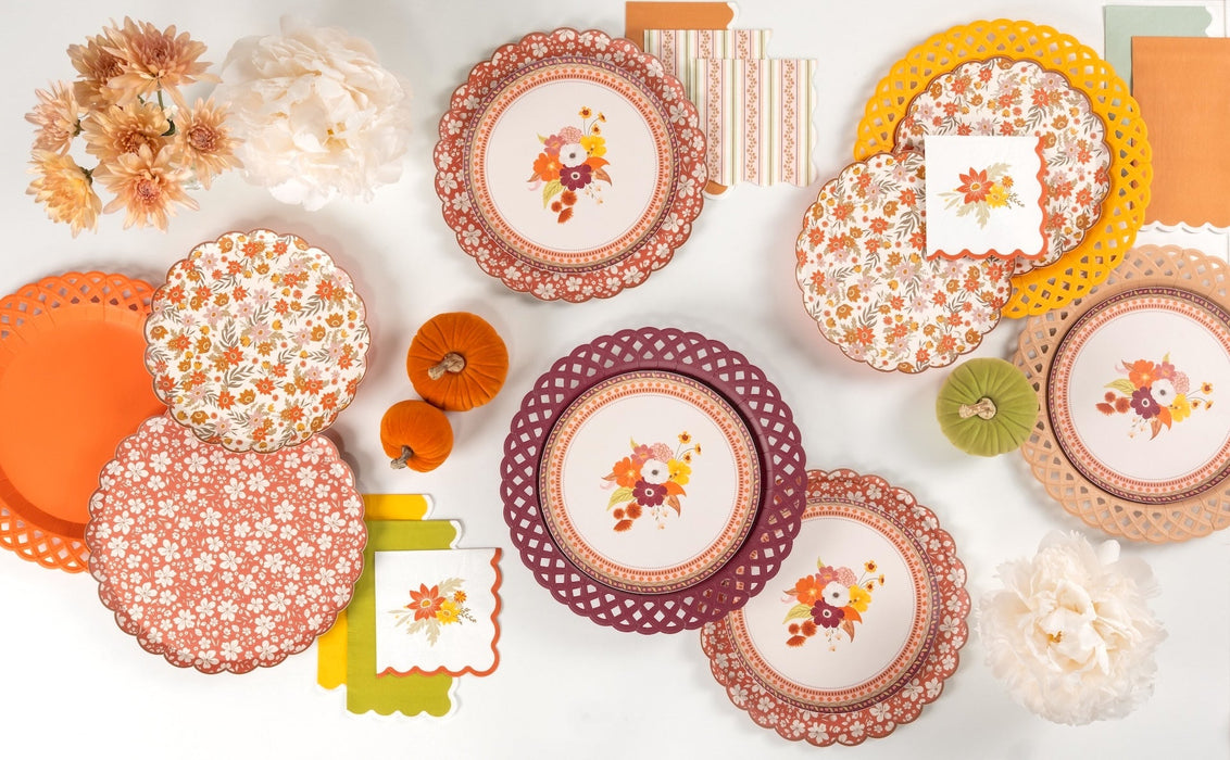 Burgundy Basketweave Dinner Plates