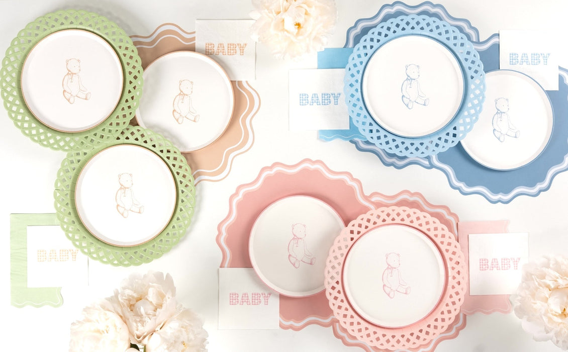 Light Blue Scallop Guest Towels