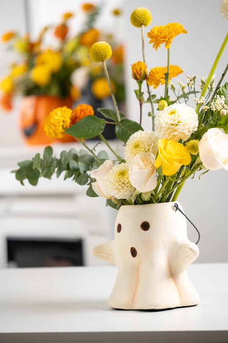 Paper Mache Ghost Bucket
