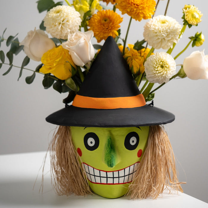 Paper Mache Witch Bucket