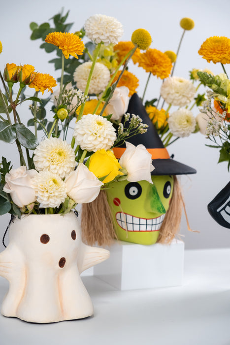 Paper Mache Ghost Bucket