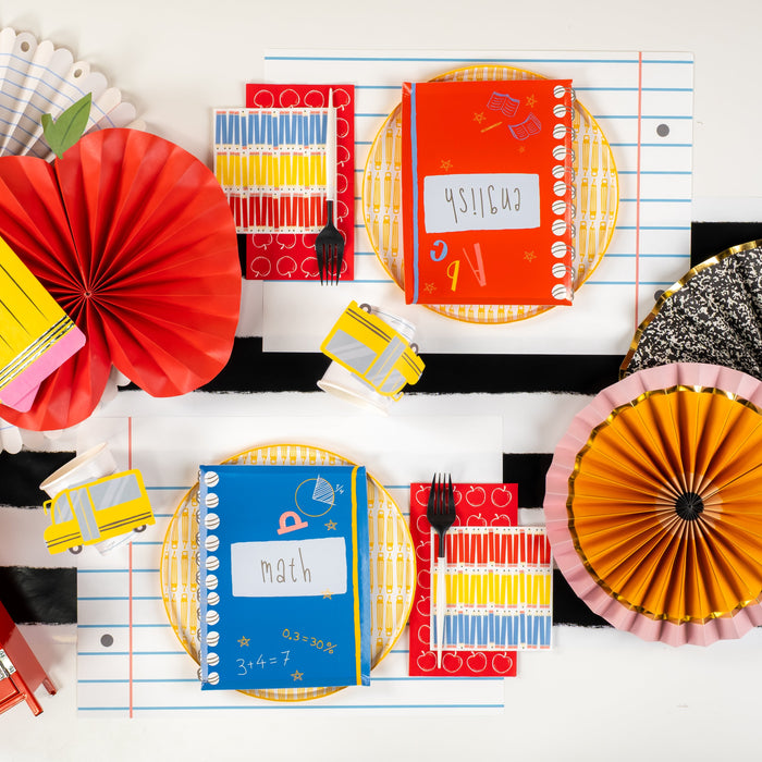 School Days Notebook Dessert Plates