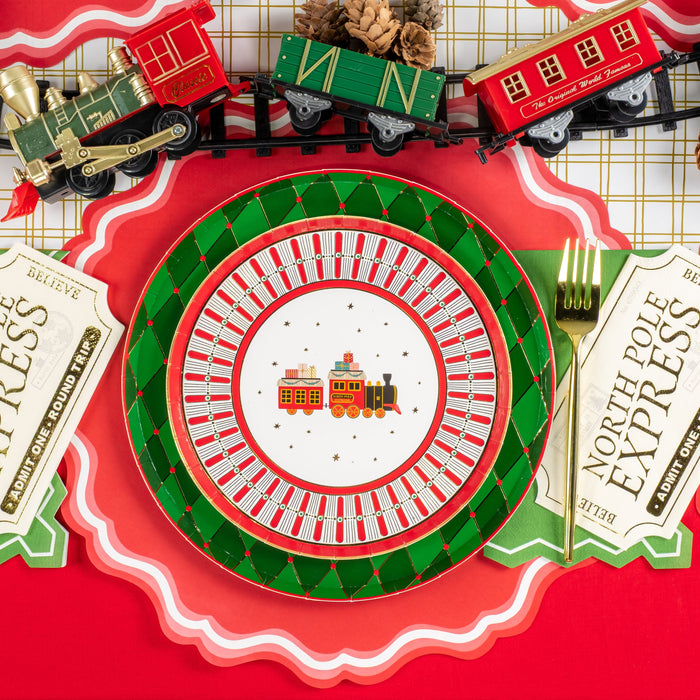 Green Diamond Dinner Plates