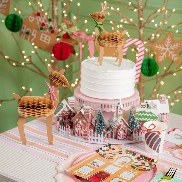 Honeycomb Reindeer Family