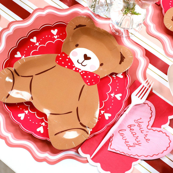 Occasions Beary Loved Teddy Bear Shaped Plate Set