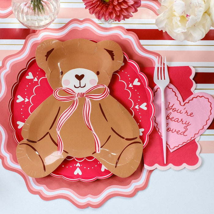 Occasions Beary Loved Teddy Bear Shaped Plate Set