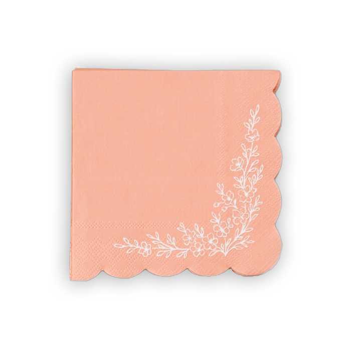 Floral Elegance Pink Beverage Napkins
