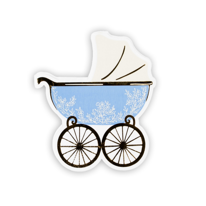 Blue Baby Carriage Beverage Napkins