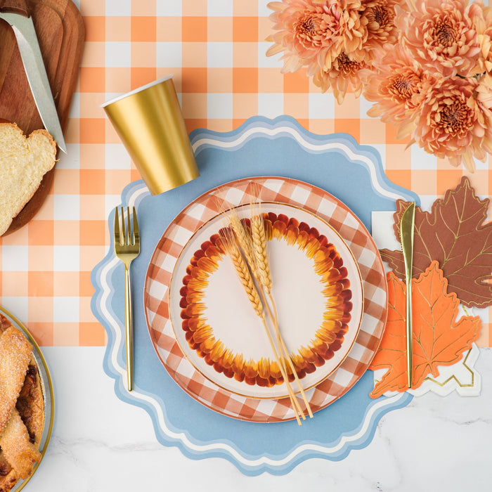 Baby Blue Fancy Scallop Paper Placemats