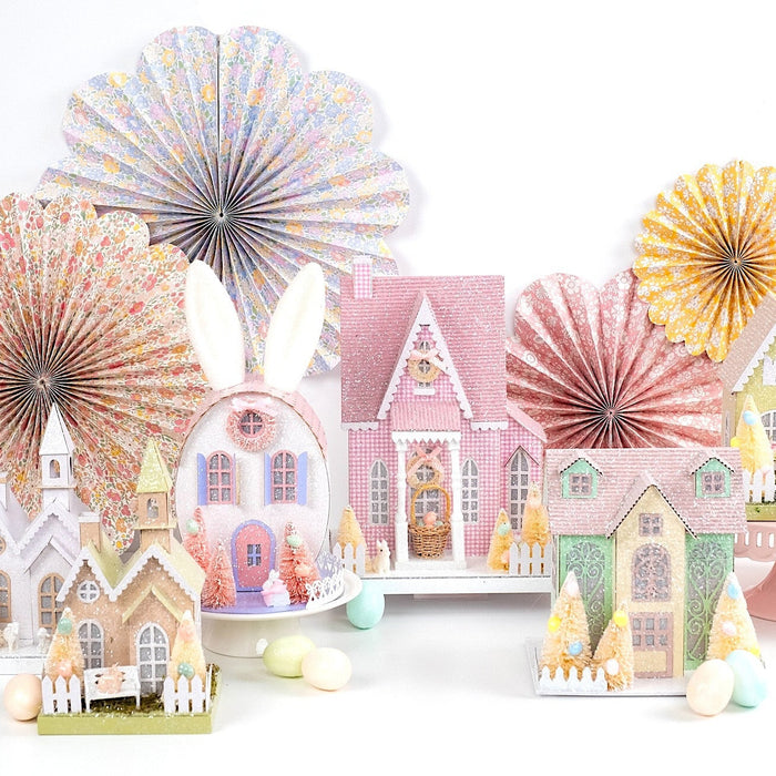 Lighted Spring Pink Tudor House