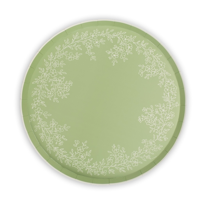Floral Elegance Sage Dinner Plates