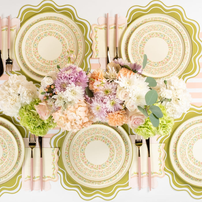 Baby Pink Striped Table Runners