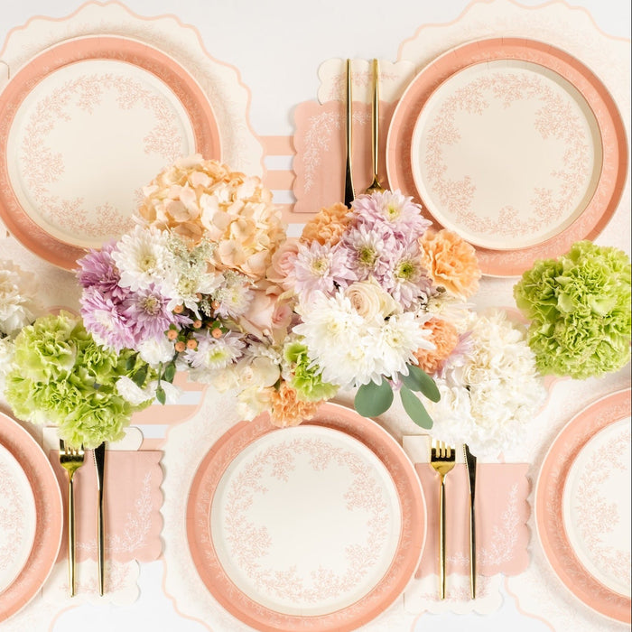 Floral Elegance Pink Dinner Plates
