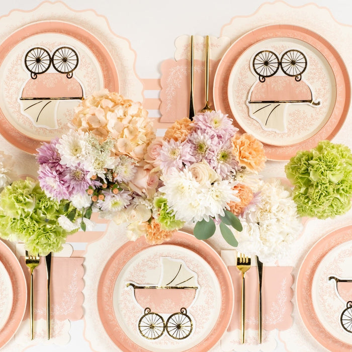 Floral Elegance Pink Dessert Plates