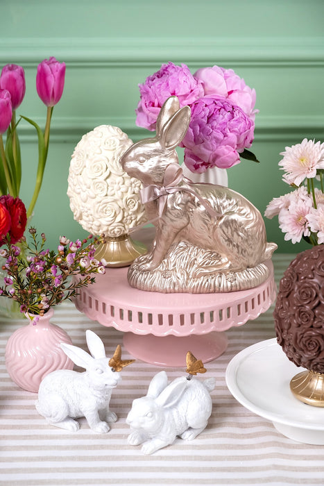 Resin Gold Easter Bunny with Bow