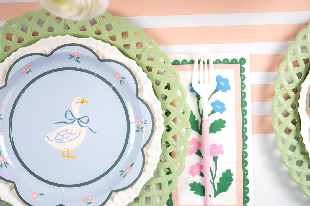 Floral Border Dinner Napkin