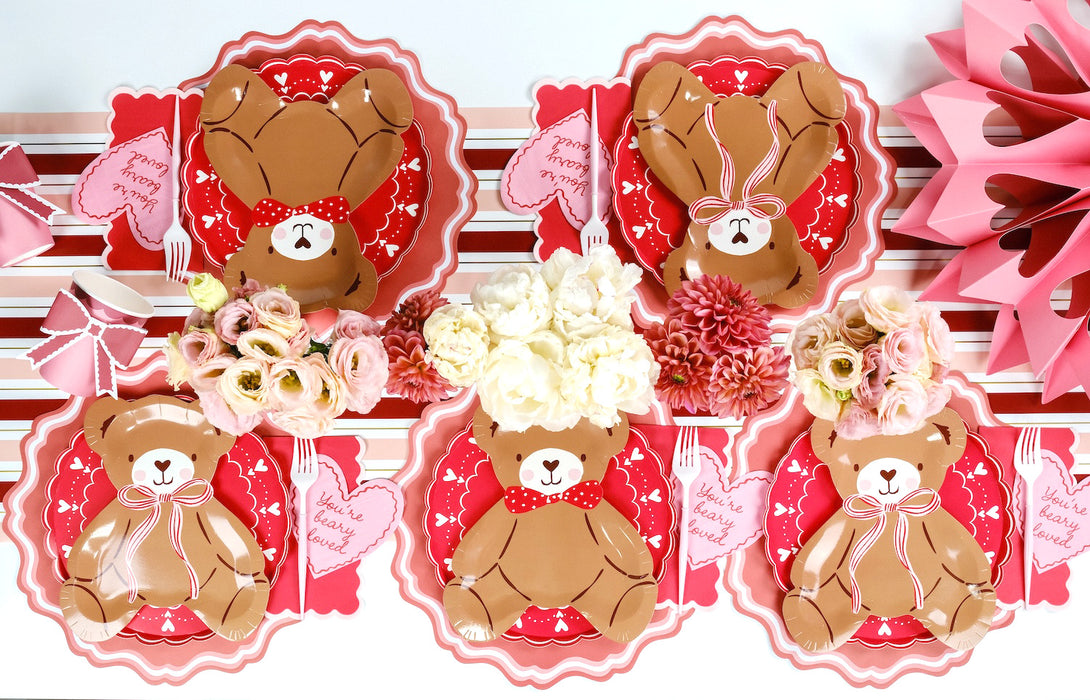 Occasions Beary Loved Teddy Bear Shaped Plate Set