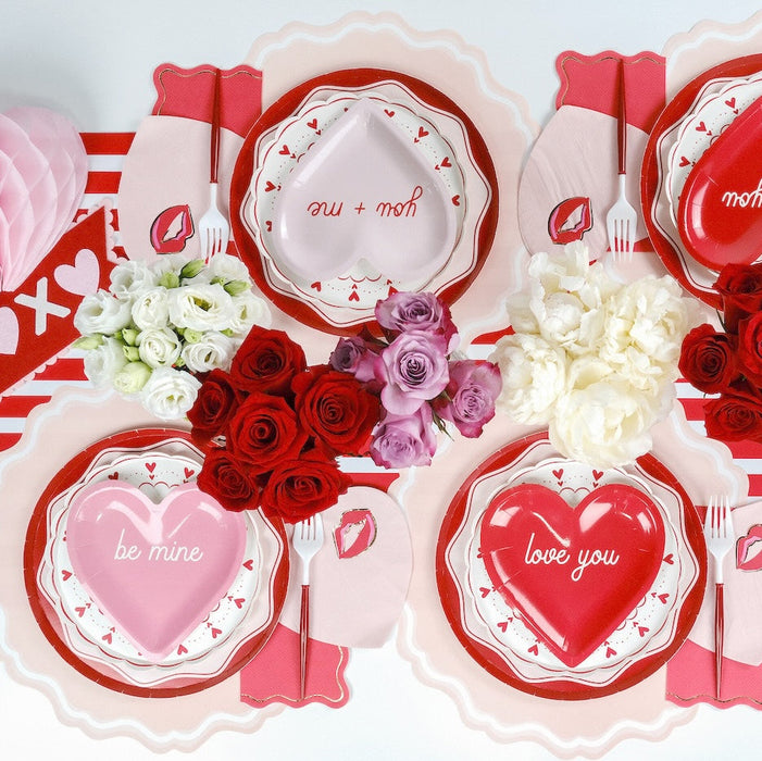 Conversation Heart Shaped Plate Set