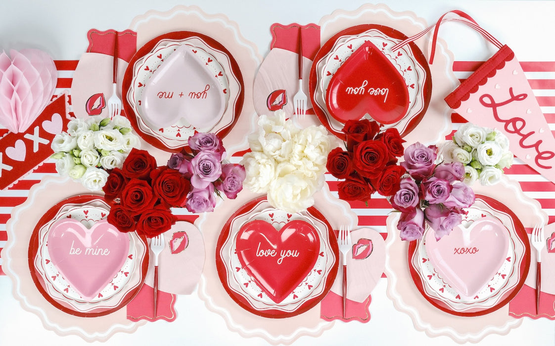 Conversation Heart Shaped Plate Set