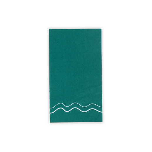 Dark Green Color Block Guest Towels