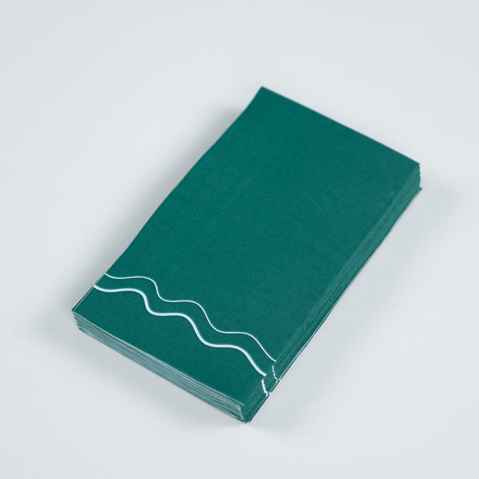 Dark Green Color Block Guest Towels
