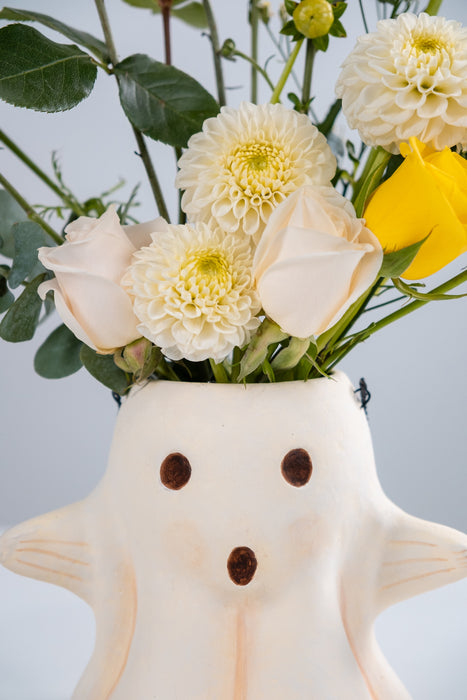 Paper Mache Ghost Bucket