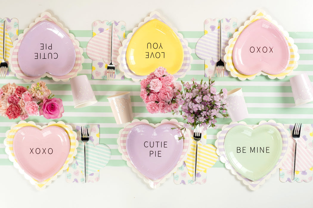 Conversation Hearts Dessert Plates