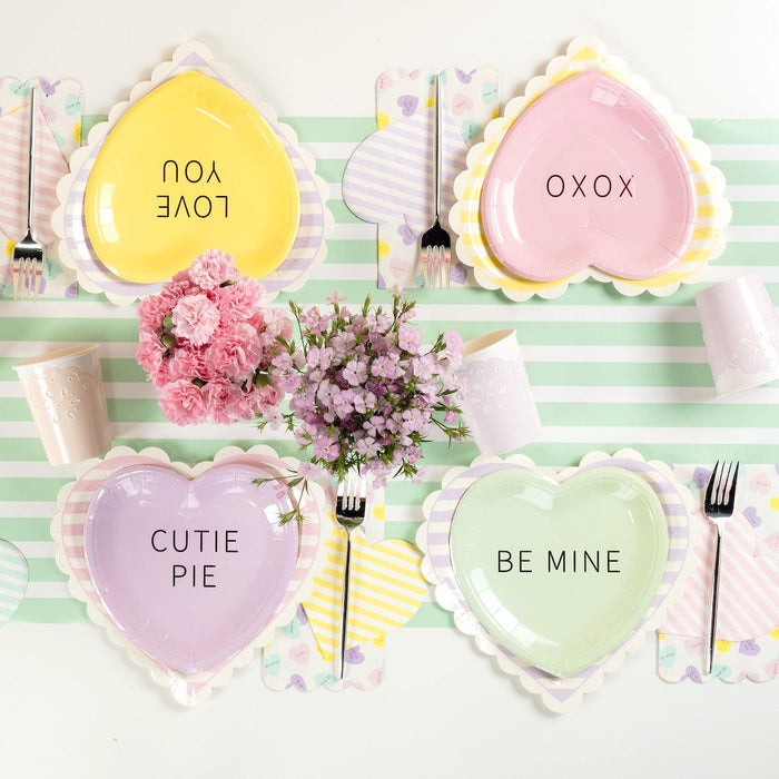 Conversation Hearts Dessert Plates