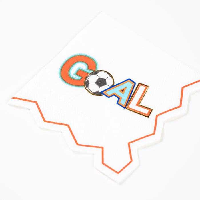 Soccer GOAL Beverage Napkins