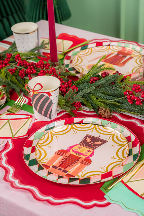 Multicolor Holiday Diamond Dinner Plates