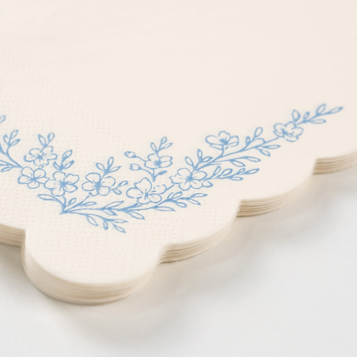 Floral Elegance Blue Guest Towels