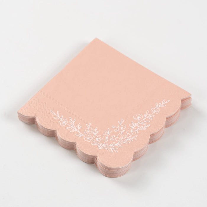 Floral Elegance Pink Beverage Napkins