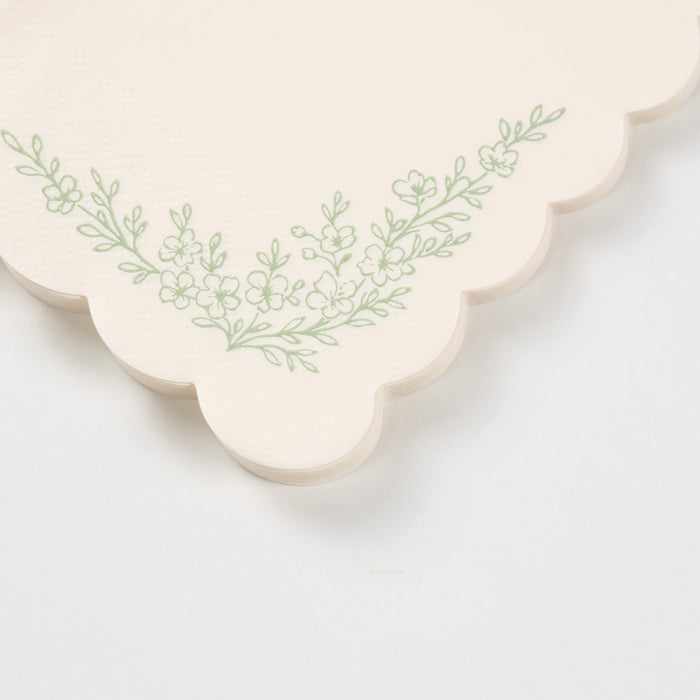 Floral Elegance Sage Guest Towels