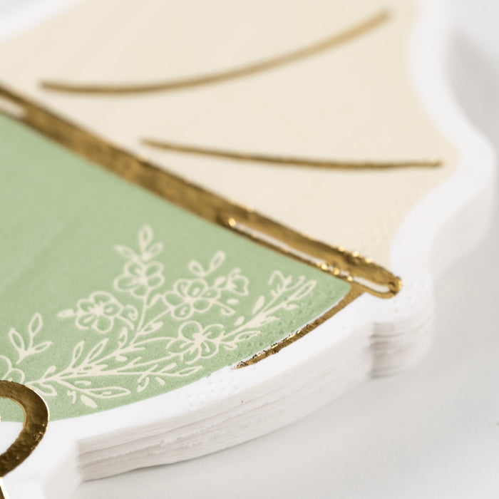 Sage Baby Carriage Beverage Napkins