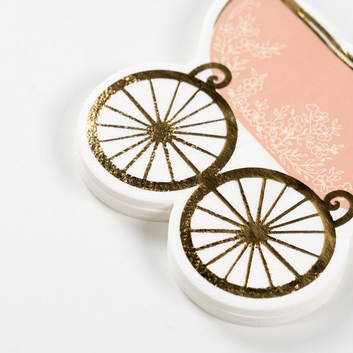 Pink Baby Carriage Beverage Napkins