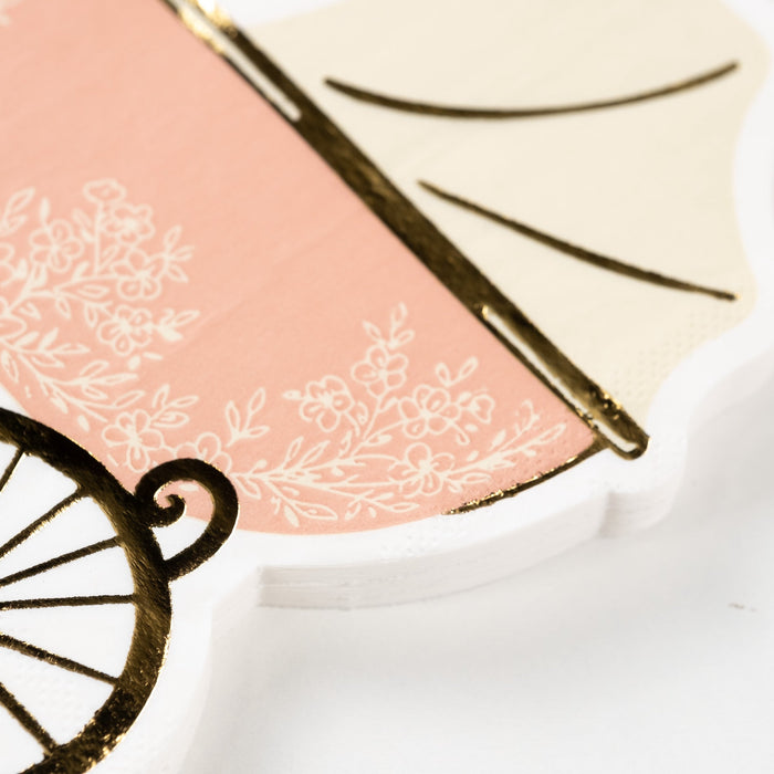 Pink Baby Carriage Beverage Napkins