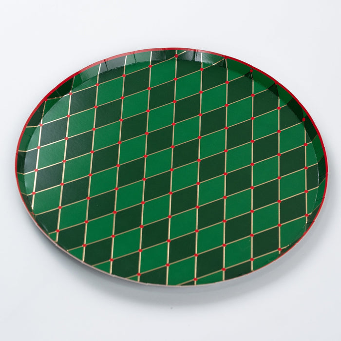 Green Diamond Dinner Plates