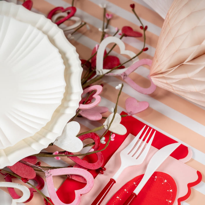 Valentine's Day Wood Heart & Berries Candle Rings