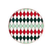 Multicolor Holiday Diamond Dinner Plates