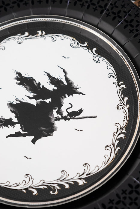 Elegant Halloween Witch Dessert Plates