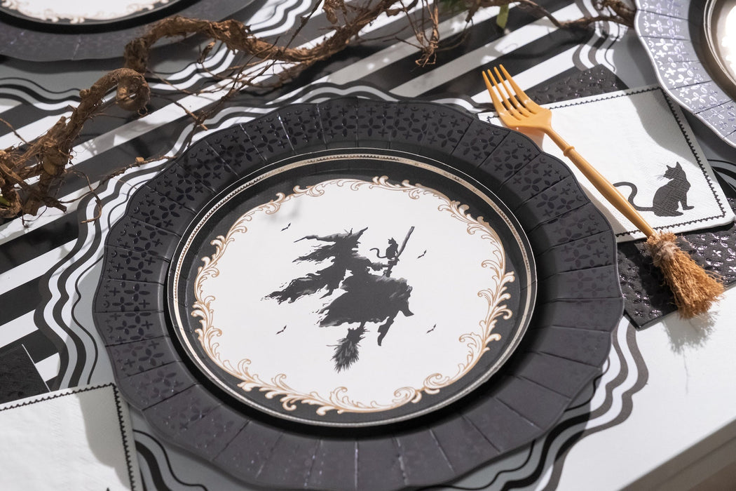 Elegant Halloween Witch Dessert Plates