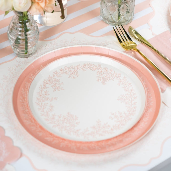 Floral Elegance Pink Dinner Plates